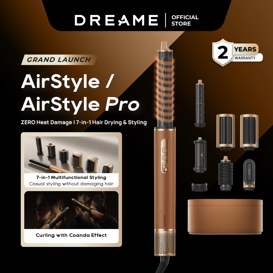 Dreame Airstyle Pro High-Speed Styler | 7-in-1 Hair Drying & Styling | Blow-Drying | Straightening | Hair Curling | Volumize