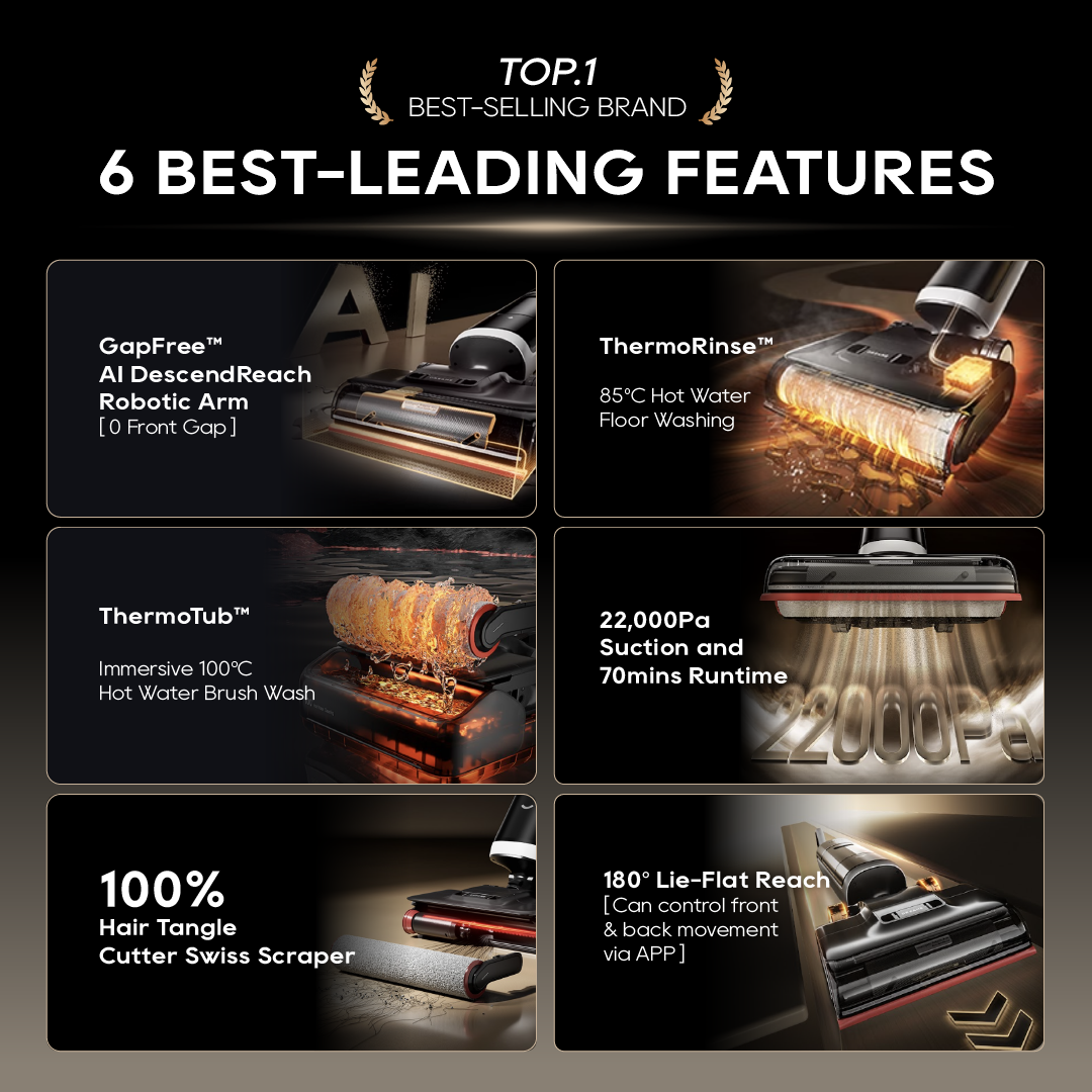 ăGRAND LAUNCHăDreame H15 Pro Heat | GapFree⢠AI Robotic Arm | ThermoRinse⢠85°C Hot Water Floor Washing