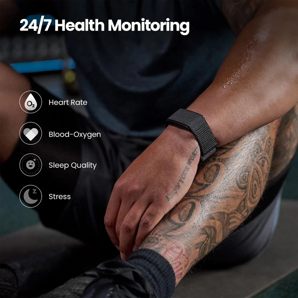 Amazfit Helio Strap Smart Band Fitness Tracker, 24/7 Activity and Sleep Tracker with Heart Rate, 10 Days Battery Life, 27 Sports Modes, Strength Training, HYROX, No Subscription Required for Android