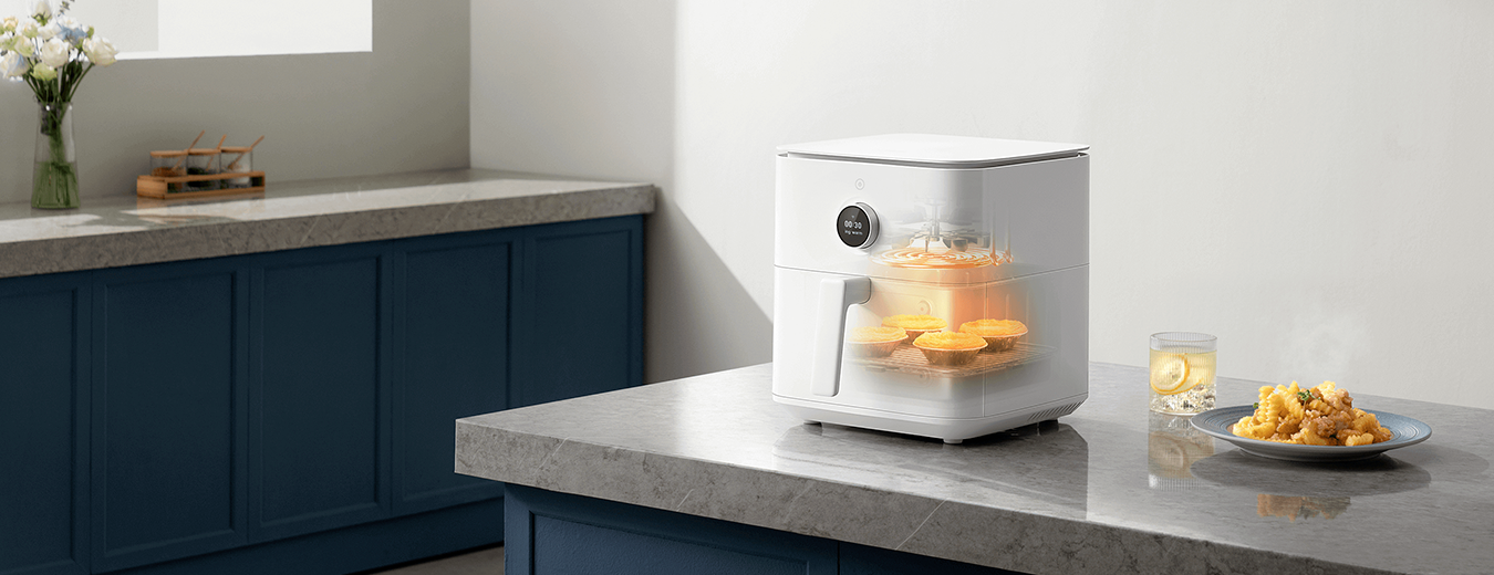 Xiaomi Smart 6.5L Air Fryer 40-220°C Baking Frying Healthy Adjustable Temparature 1800W LCD Smart Display
