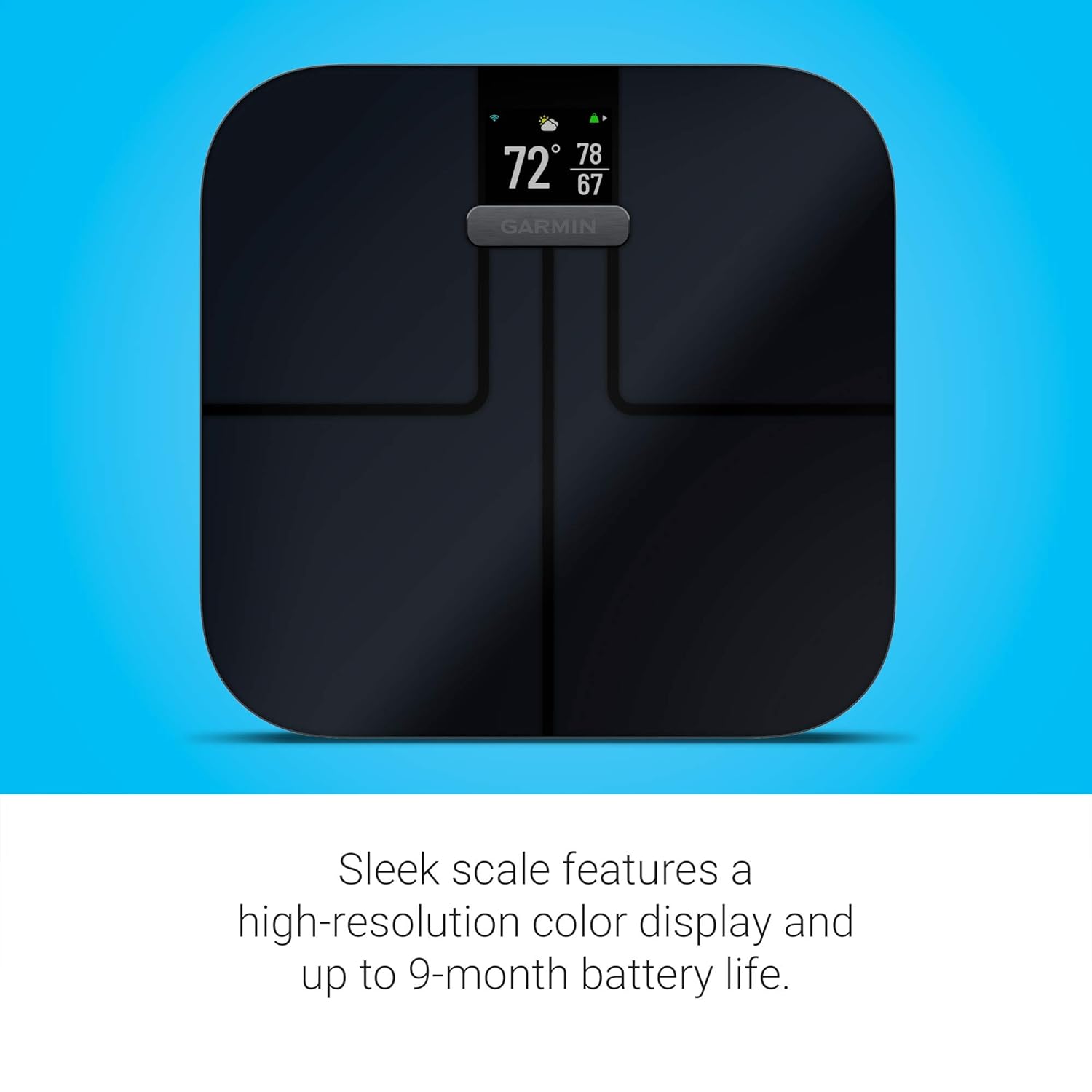 Garmin Index S2, Smart Scale with Wireless Connectivity, Measure Body Fat, Muscle, Bone Mass, Body Water% and More, Black / White