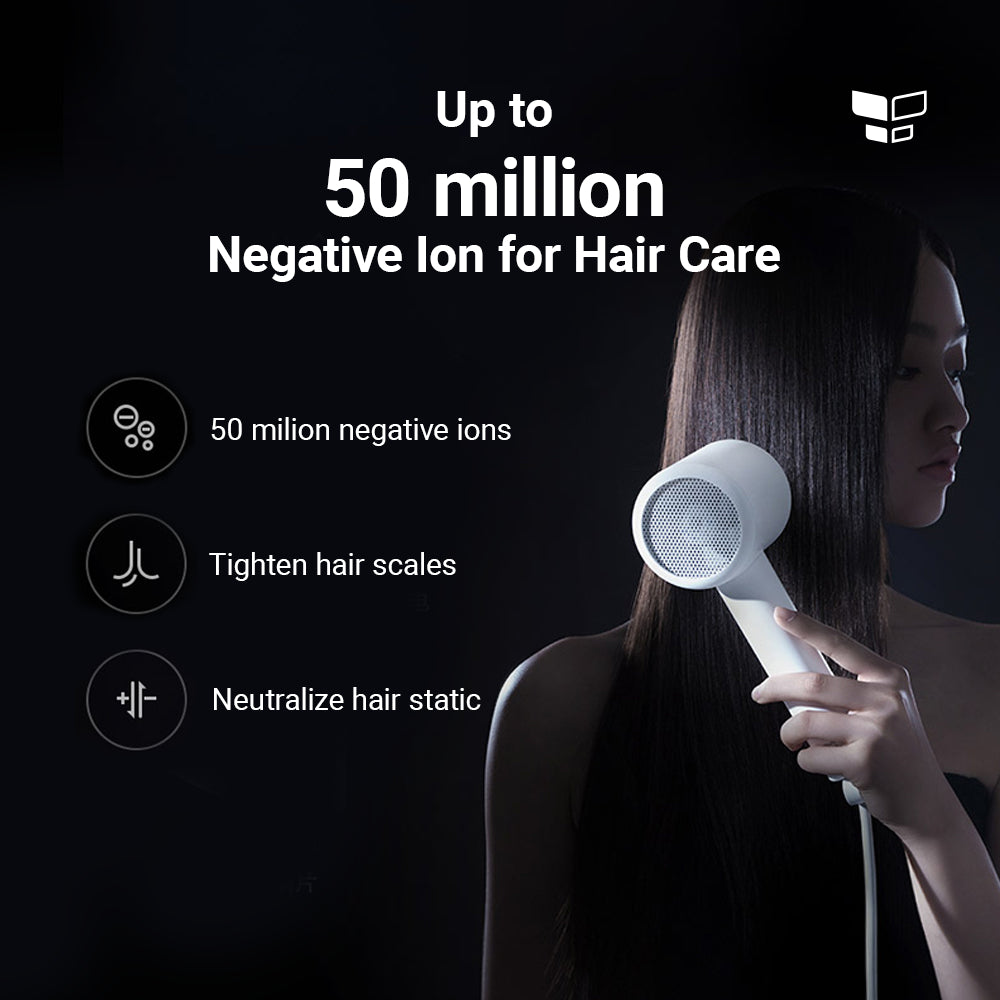 Xiaomi Mi lonic Hair Dryer H300 Quick Dry with nozzle NTC 360 Magnetic Anti-scalding - White