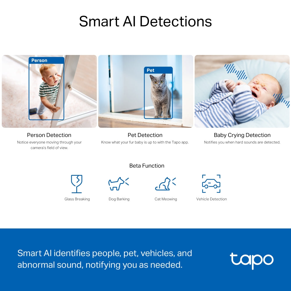 TAPO TC74 Pan/Tilt AI Home Security Wi-Fi Camera