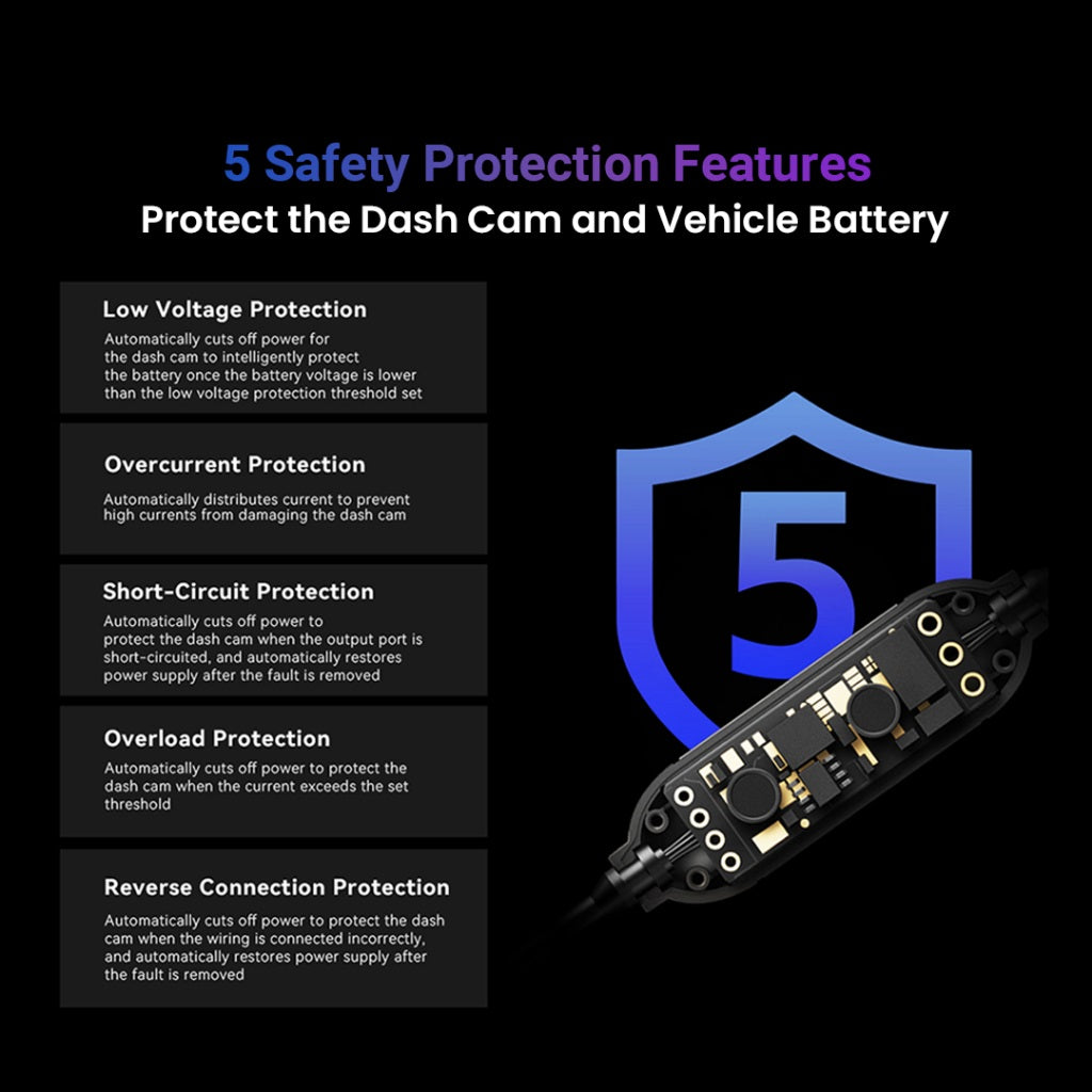 DDPAI N5 Dual Radar Module OBD Hardwire Kit 24h Parking Monitoring AI Motion Detection