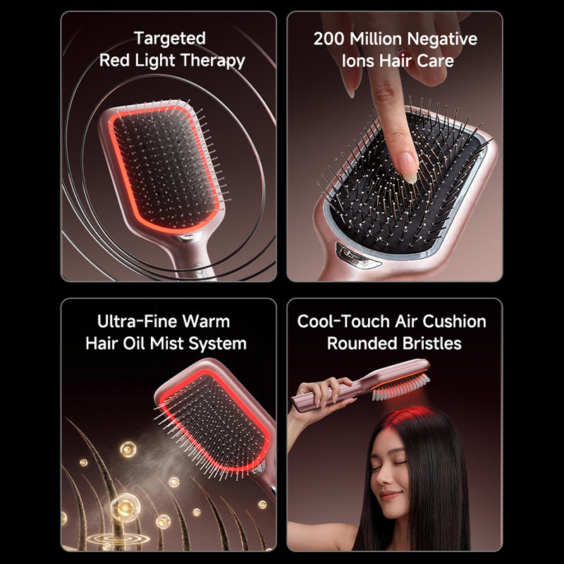 γNEW LAUNCHγMOVA C9000 Electric Massage Comb | Nano Essential Oil Smooth Fizz | Dual-wavelength (630nm/660nm)