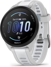 GARMIN Forerunner 165 Lightweight GPS Running Smart Watch, with AMOLED Touch Screen, Training Recommendations, Health Data, Smart Functions Slate Grey / White Stone