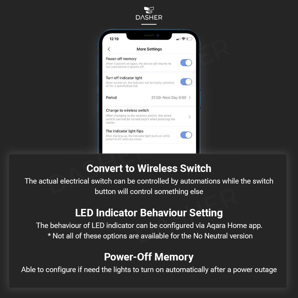 Aqara Smart Wall Switch H1 - No Neutral / Neutral