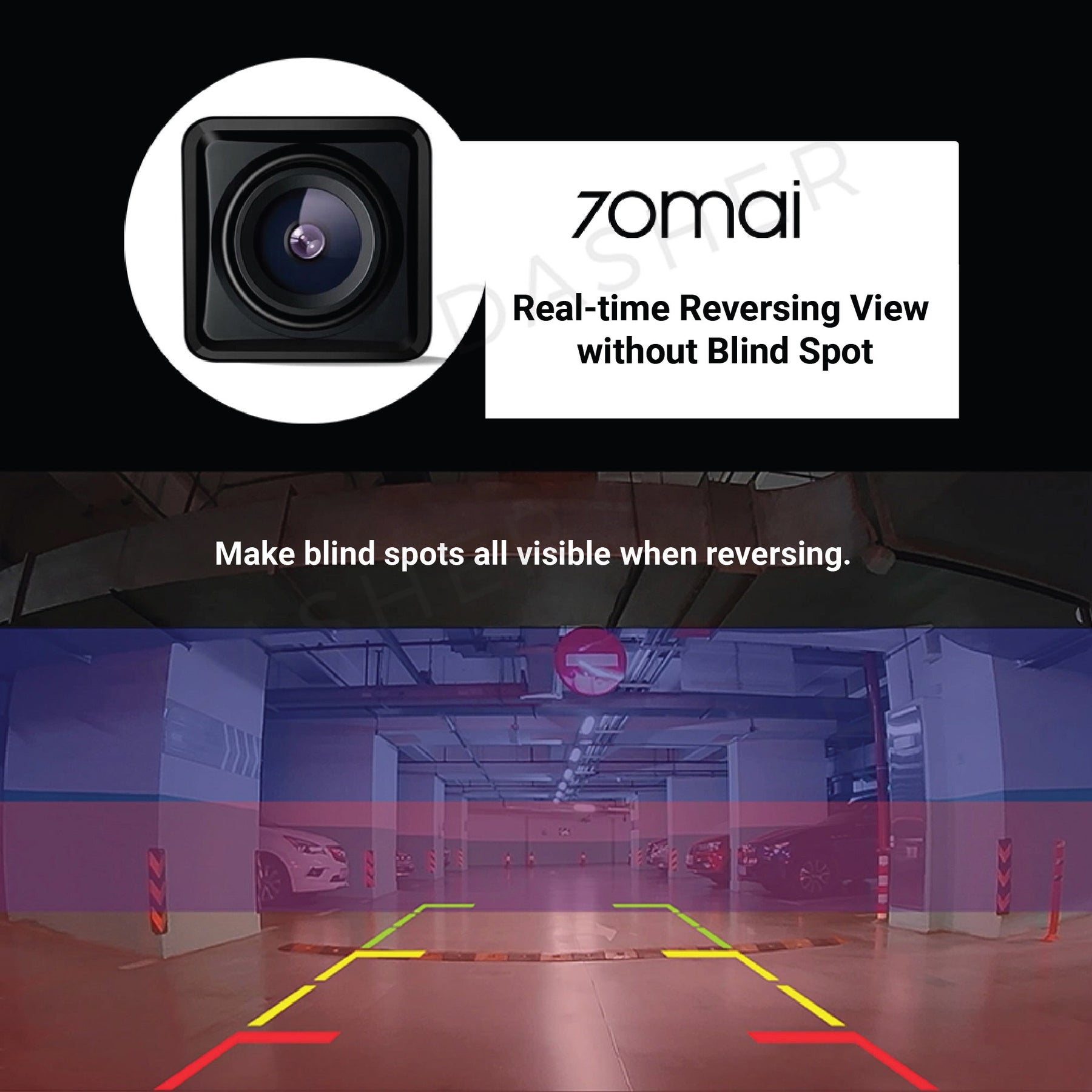 70mai Reverse Cam RC05 For Rearview Dashcam Mirror D07
