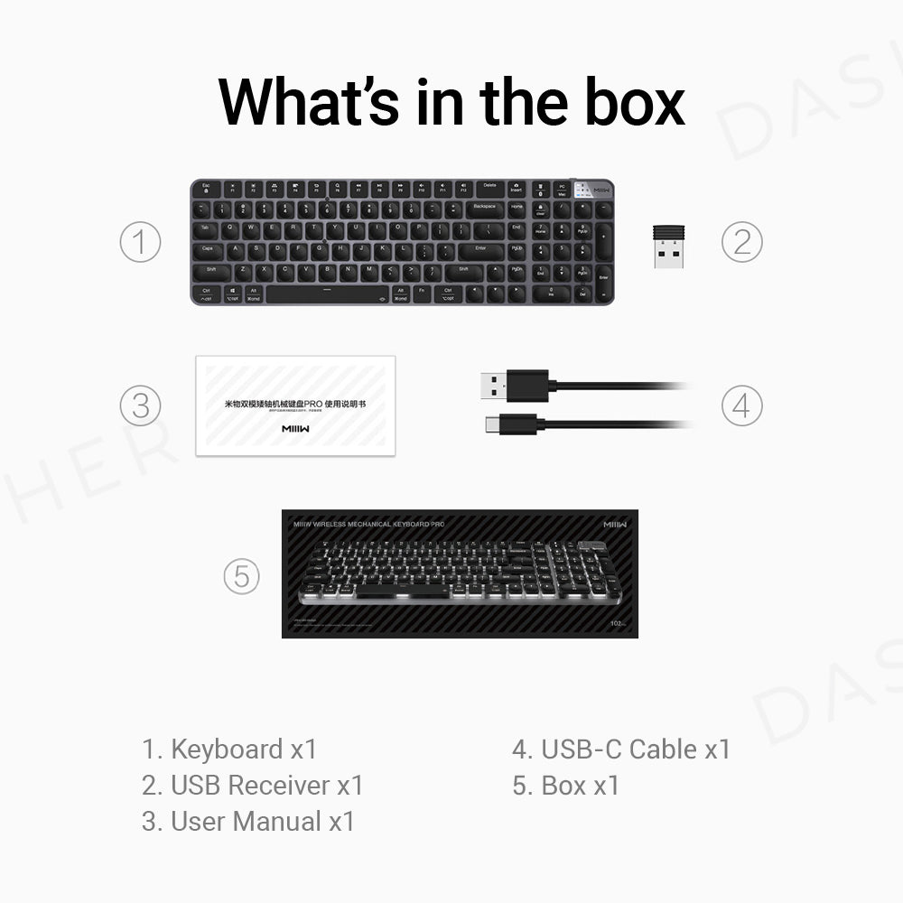MIIIW Wireless Mechanical Keyboard K10 Type C Rechargeable