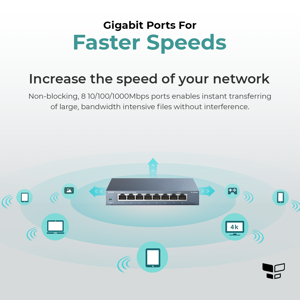 TP-Link TL-SG108 8 Port Gigabit Network Switch