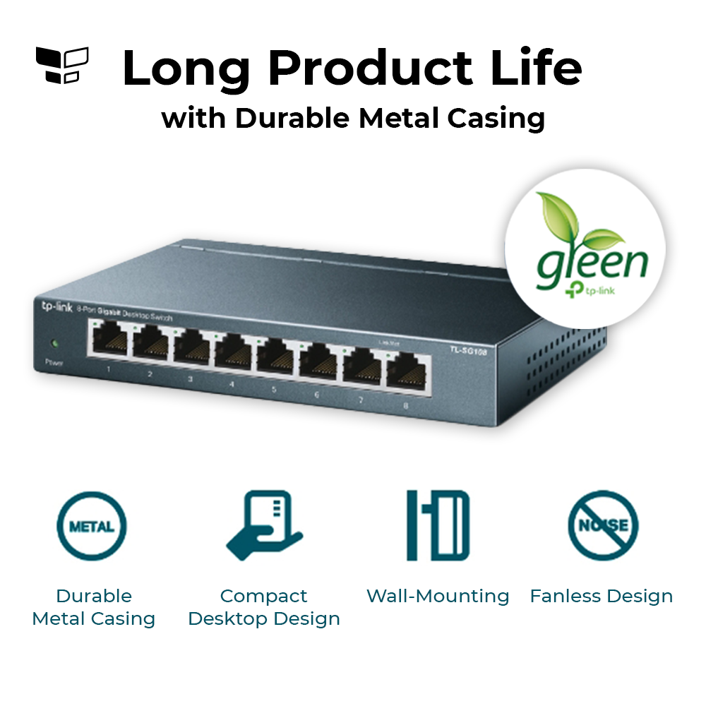 TP-Link TL-SG108 8 Port Gigabit Network Switch