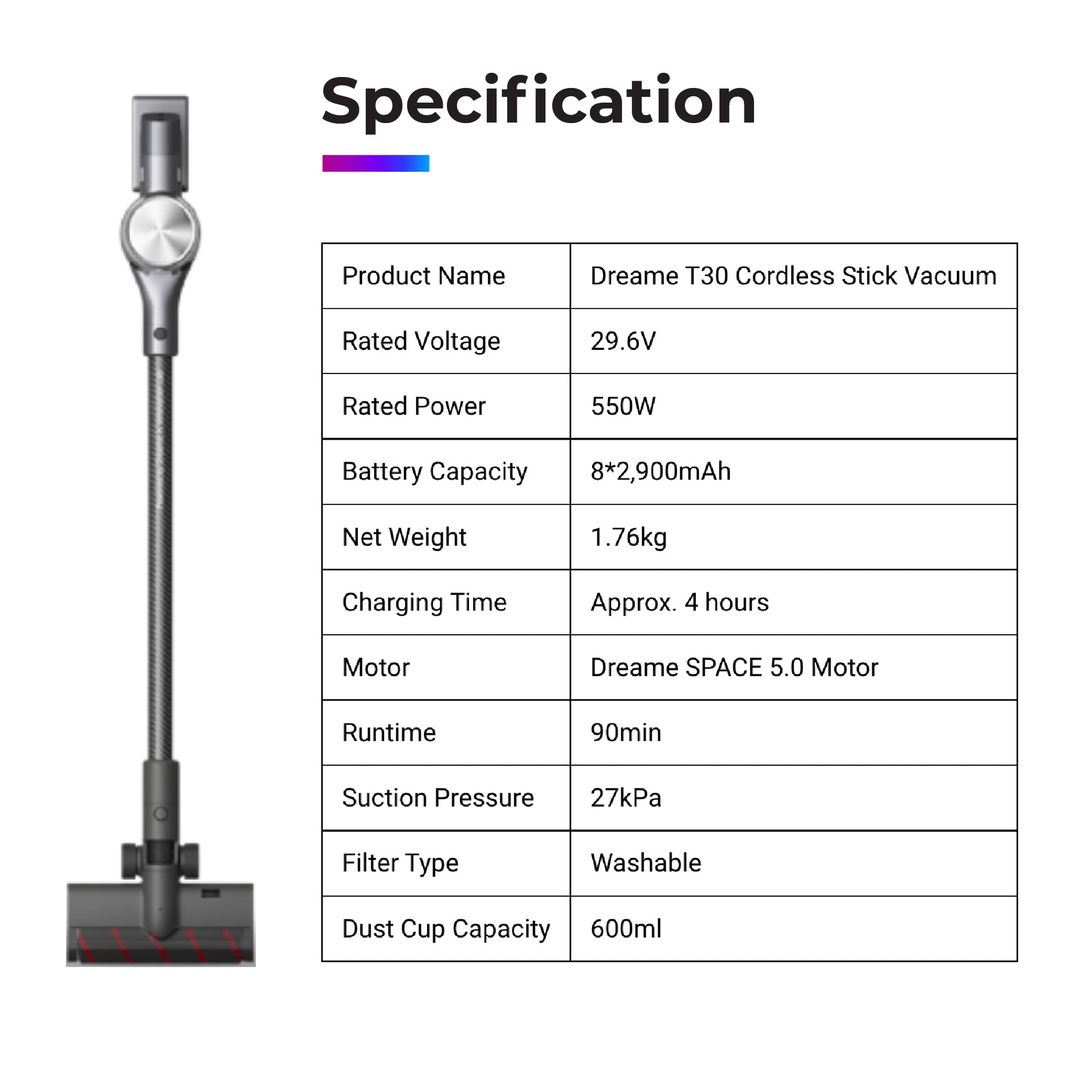 Dreame T30 Wireless Vacuum Cleaner