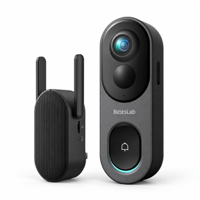 Botslab R810 5MP Pano Video Doorbell with Base Station | 180° Head-to-Toe View | Radar & PIR Detection | Up to 150-Day Battery | No Monthly Fee | IP66