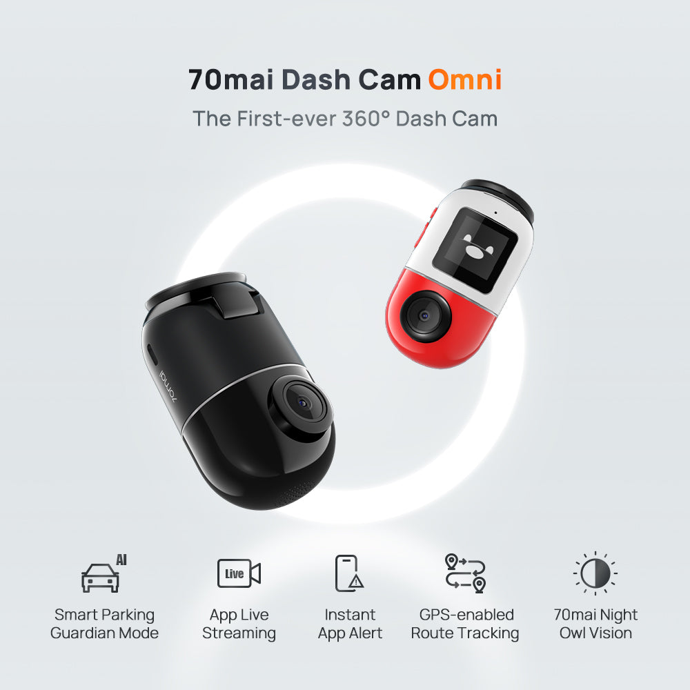 70mai Omni 360° Dash Cam X200 with 4G GPS AI Parking Surveillance