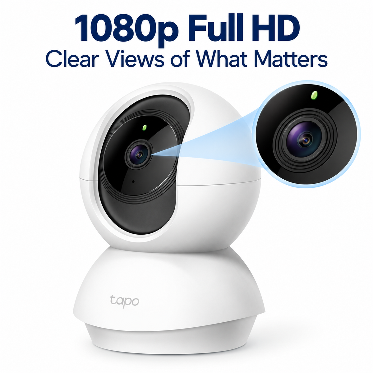 Tapo TC70 1080P Pan/Tilt Home Security Wi-Fi Camera | 360° Horizontal View | Night Vision up to 9m | Motion Detection | Two-Way Audio | Privacy Mode