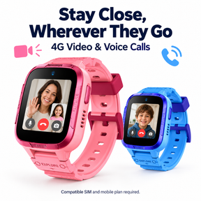 Botslab E3 Pro 4G Kids Smart Watch | Video & Voice Calls | GPS Tracking with Safe Zones | SOS Button | School Mode | IPX8 Waterproof | 2MP Camera