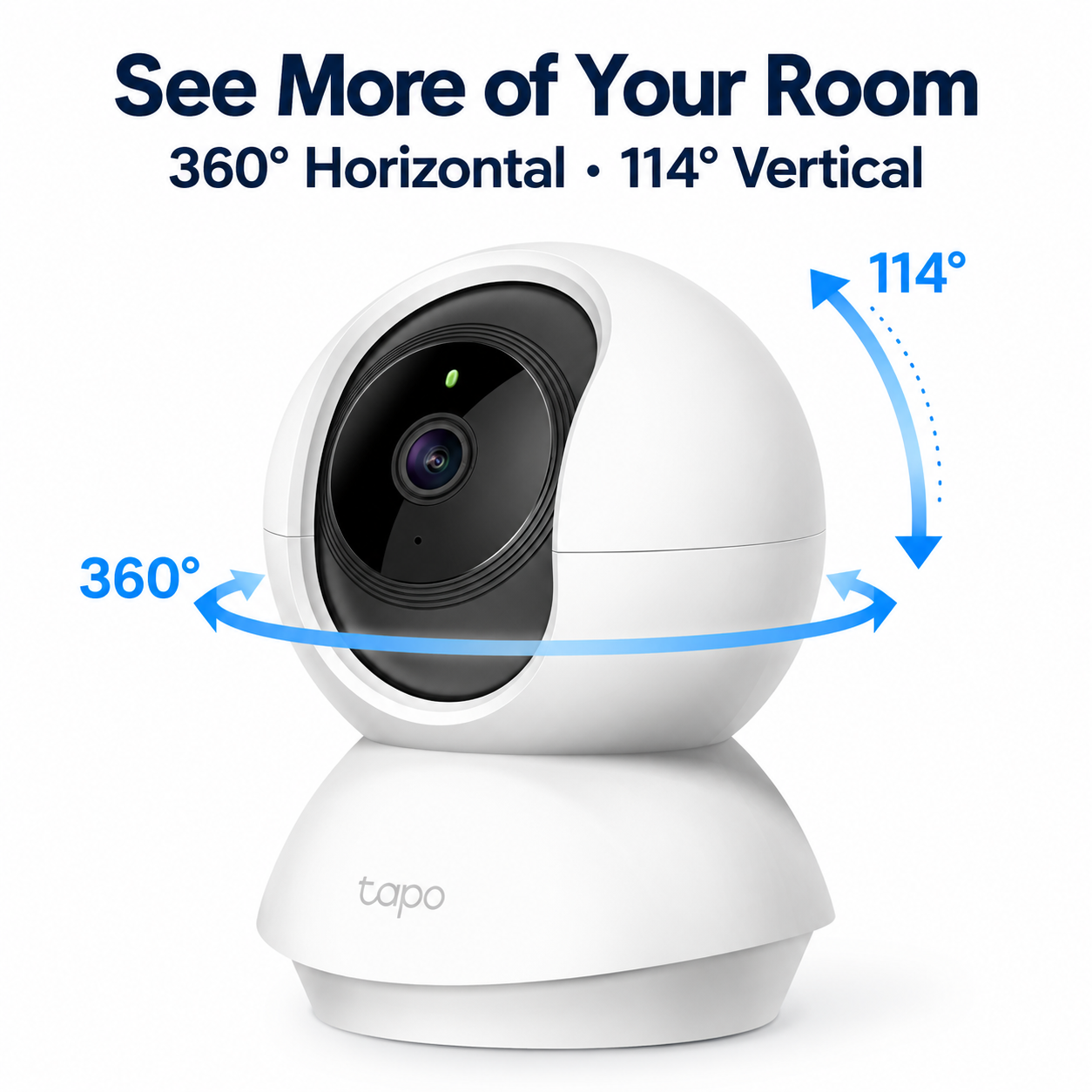 Tapo TC70 1080P Pan/Tilt Home Security Wi-Fi Camera | 360° Horizontal View | Night Vision up to 9m | Motion Detection | Two-Way Audio | Privacy Mode