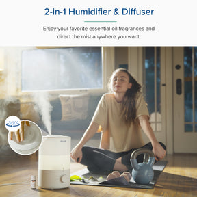Levoit Dual 150 Ultrasonic Cool Mist Humidifier | Aroma Diffuser | Night Light | 2 Years Warranty