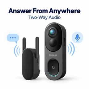 Botslab R810 5MP Pano Video Doorbell with Base Station | 180° Head-to-Toe View | Radar & PIR Detection | Up to 150-Day Battery | No Monthly Fee | IP66