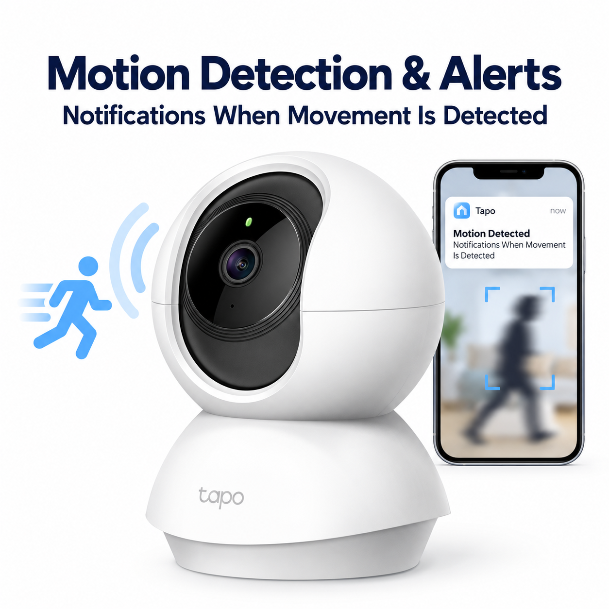 Tapo TC70 1080P Pan/Tilt Home Security Wi-Fi Camera | 360° Horizontal View | Night Vision up to 9m | Motion Detection | Two-Way Audio | Privacy Mode