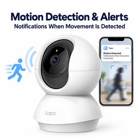 Tapo TC70 1080P Pan/Tilt Home Security Wi-Fi Camera | 360° Horizontal View | Night Vision up to 9m | Motion Detection | Two-Way Audio | Privacy Mode
