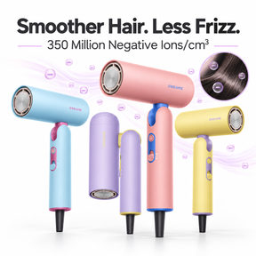 Dreame Pocket Cake High-Speed Hair Dryer | 110,000RPM | 70m/s Airflow | 350M Plasma Ions | Foldable Travel Size | Global Voltage 100–240V | With Diffuser