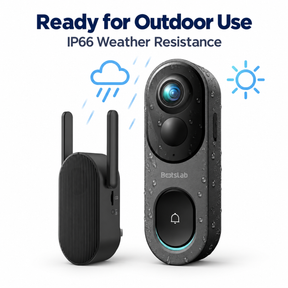 Botslab R810 5MP Pano Video Doorbell with Base Station | 180° Head-to-Toe View | Radar & PIR Detection | Up to 150-Day Battery | No Monthly Fee | IP66