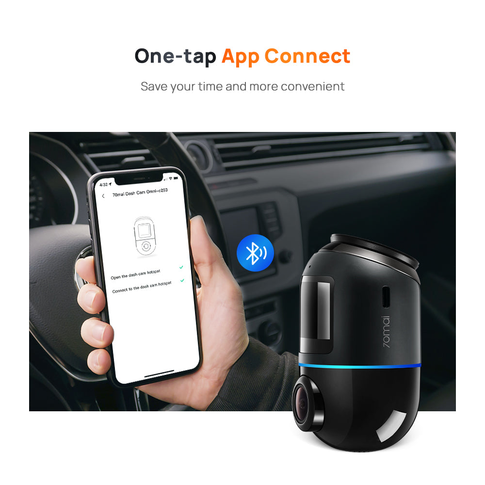 70mai Omni 360° Dash Cam X200 with 4G GPS AI Parking Surveillance