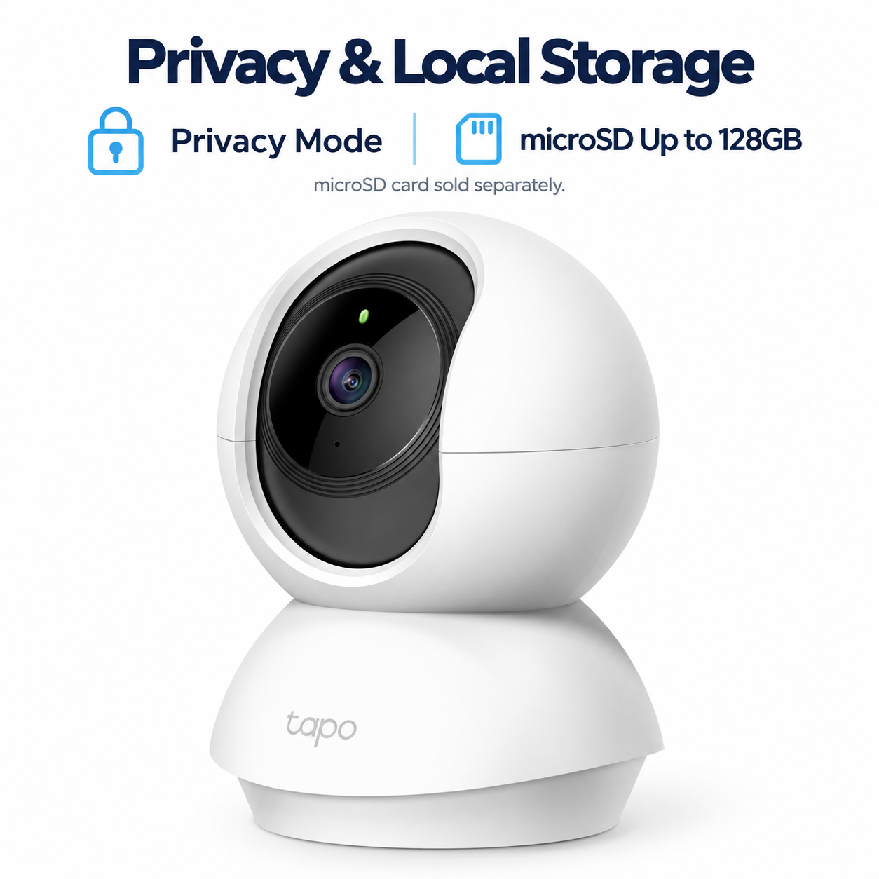 Tapo TC70 1080P Pan/Tilt Home Security Wi-Fi Camera | 360° Horizontal View | Night Vision up to 9m | Motion Detection | Two-Way Audio | Privacy Mode
