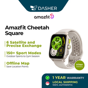 Amazfit Cheetah Square Smartwatch Music Storage AI-powered Zepp Coach 8 days battery life