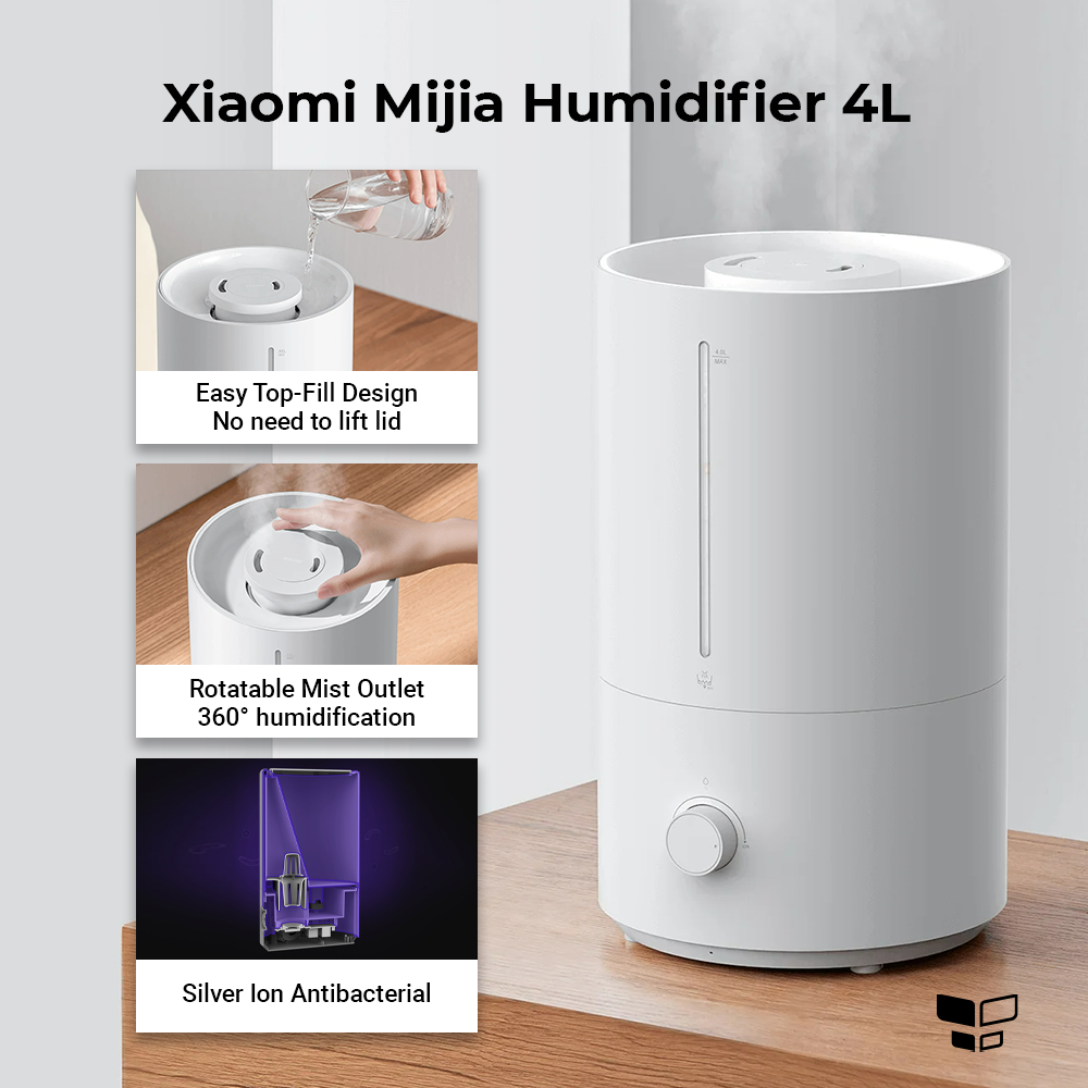 Xiaomi Humidifier 2 Lite | Large Water Capacity | Silver Ion 99.9% Bacteria Removal | 38dB Low Noise