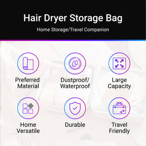 Hair Dryer Storage Bag | Large Storage | Water Repellent | Dustproof | Portable Protection Bag