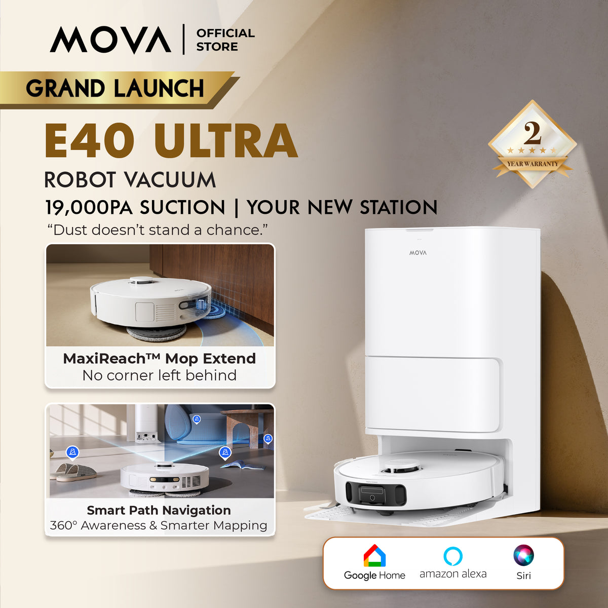 MOVA E40 Ultra Robot Vacuum Cleaner