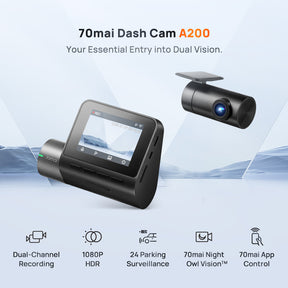 70mai A200 Dashcam Set Front and Rear