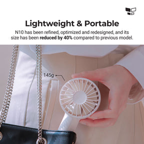 SOLOVE N10 Mini Handheld Fan Detachable Base | Type-C Charging | Lightweight & Portable | Long Usage Time