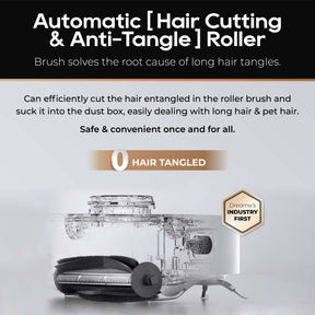 Dreame TriCut Brush for Robot Vacuum Cleaner | Anti-Tangle Hair Cutting Brush 2.0 | Maintenance-Free | Cut all long hair