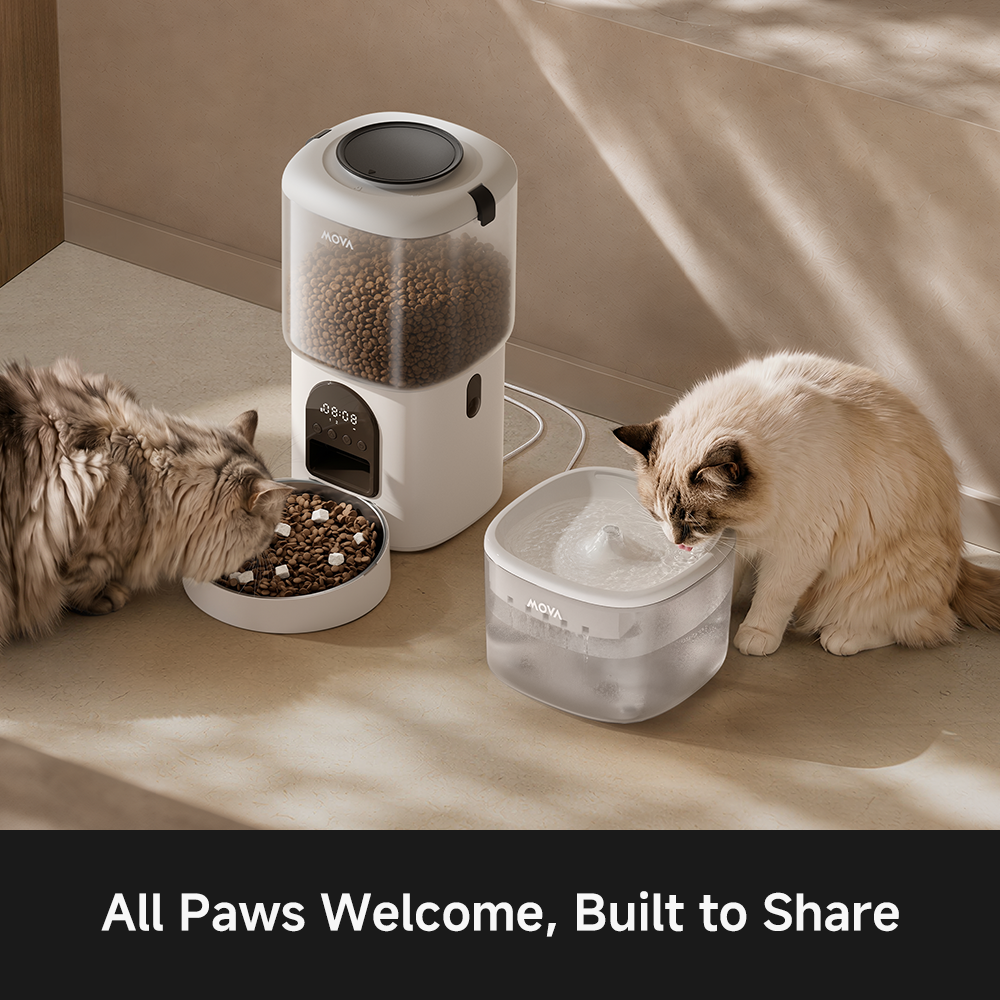 【2 Years Warranty】DuoCare Pet Set | 2-in-1 Feeder & Fountain | 4.5L Capacity, Up to 25 Days