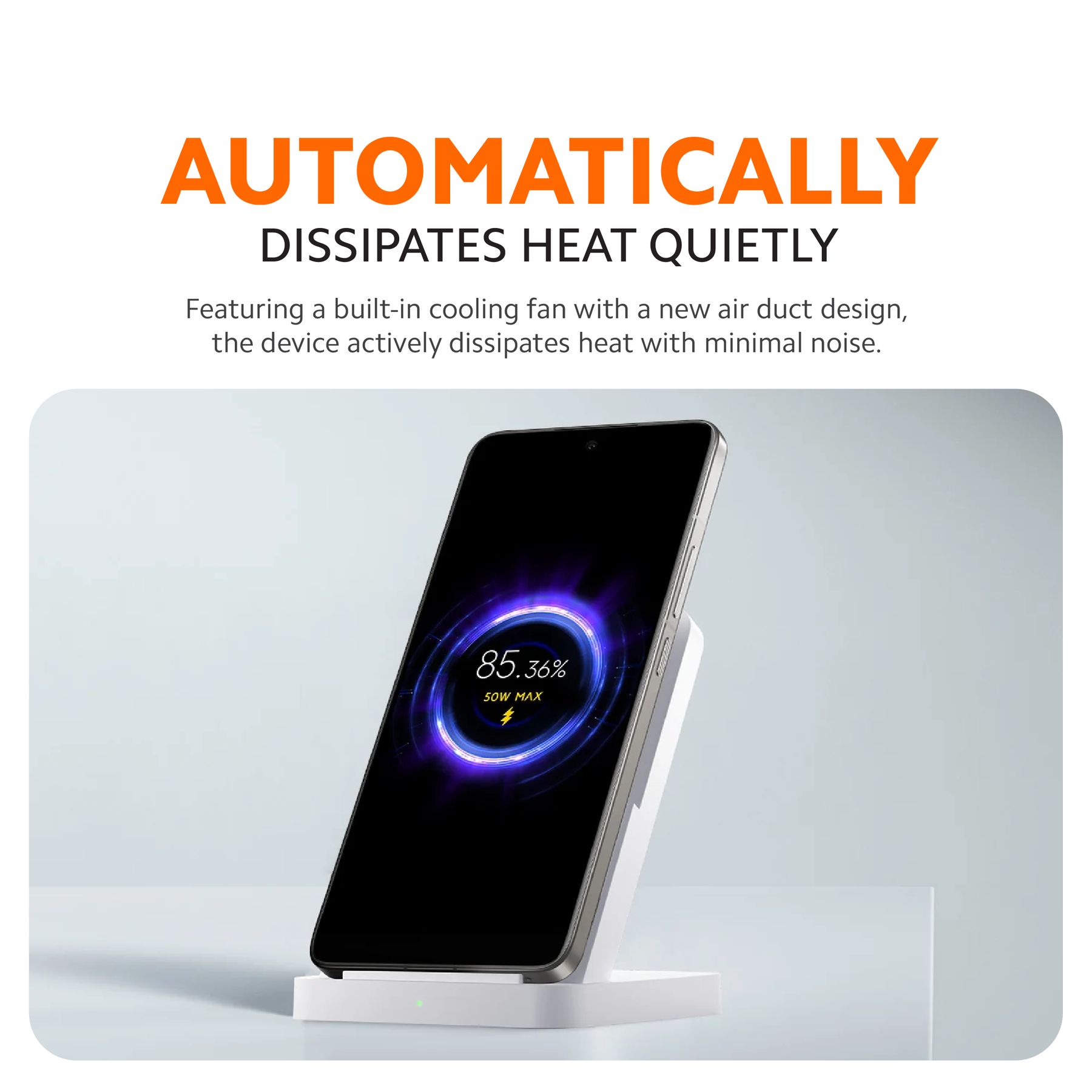 Xiaomi 50W Wireless Charging Stand Pro Hyper Charge Quick Heat Dissipation Inbuilt Cooling Ergonimic Design