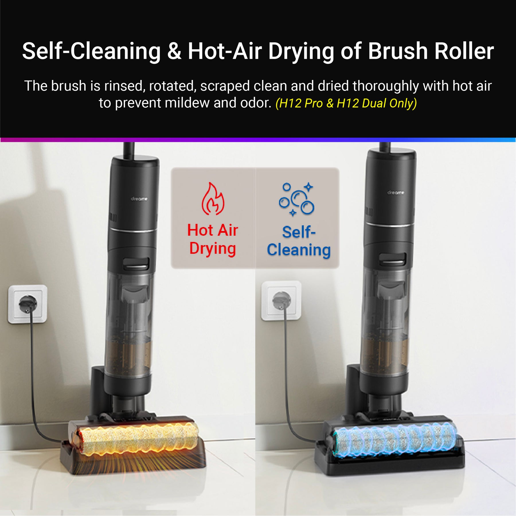 Dreame H12 Dual Wet and Dry Cordless Vacuum Cleaner | Hot-Air Drying | Multiple Attachments | 2 Years Warranty