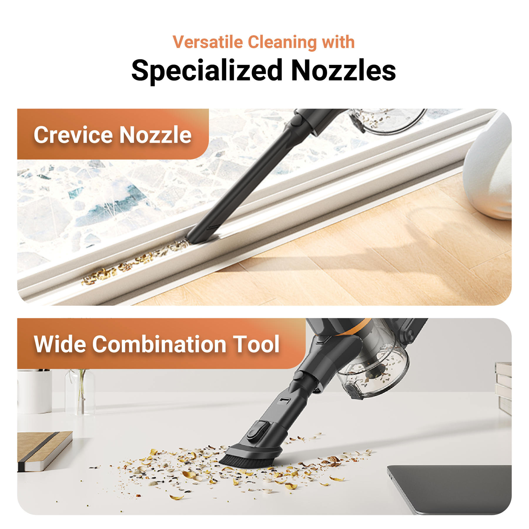 【2 Years Warranty】 MOVA J20 Cordless Stick Vacuum | 50 Mins Run Time | LED Light | Flexible Cleaning | 97% Filtration