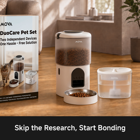 【2 Years Warranty】DuoCare Pet Set | 2-in-1 Feeder & Fountain | 4.5L Capacity, Up to 25 Days