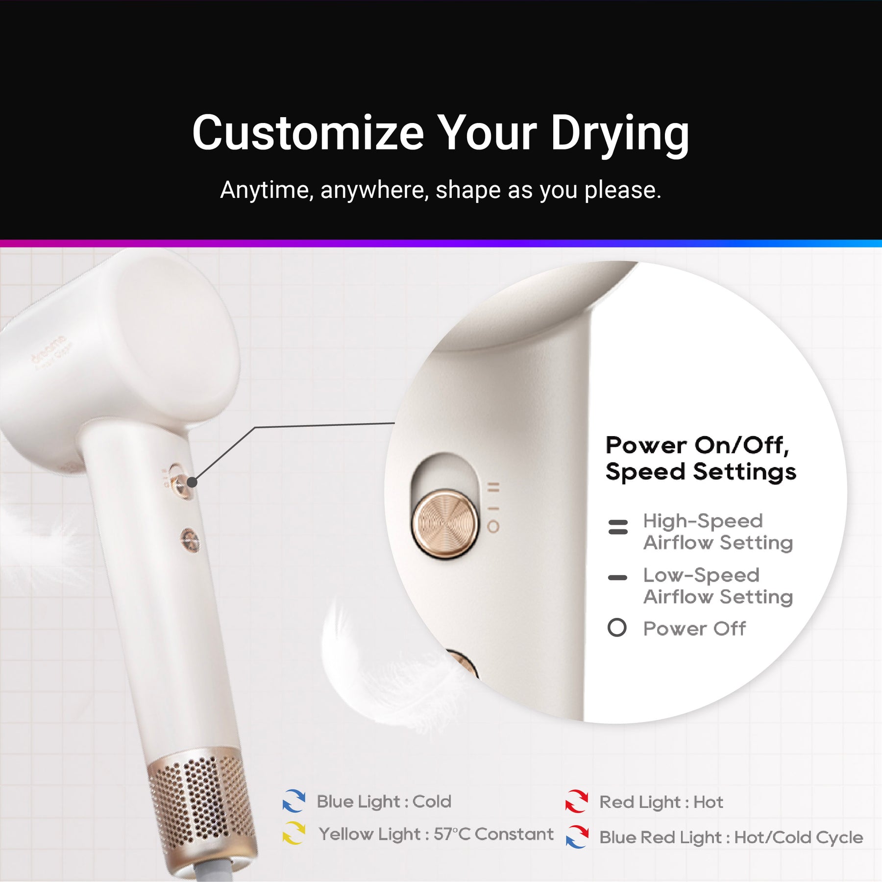 [NEW LAUNCH] Dreame Hair Gleam Hair Dryer | High Speed 2 Mins Fast Drying | 330g Lightweight | 2 Years Warranty