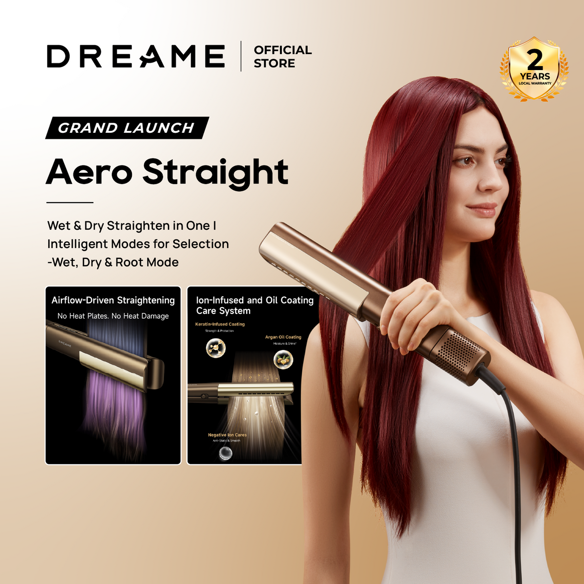[New Launch] Dreame Aero Straight Hair Dryer | Wet And Dry Straighten in One | Intelligent Modes For Selection