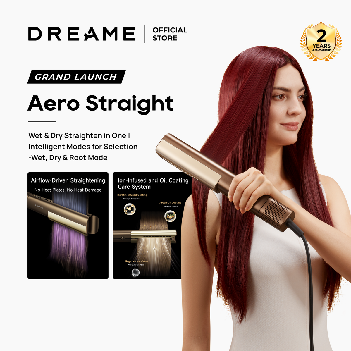 [New Launch] Dreame Aero Straight Hair Dryer | Wet And Dry Straighten in One | Intelligent Modes For Selection