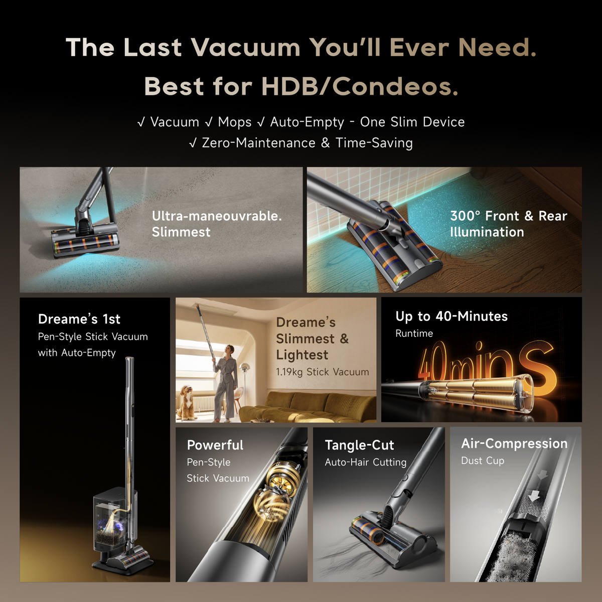 Dreame Air Station Pen-Style Stick Vacuum