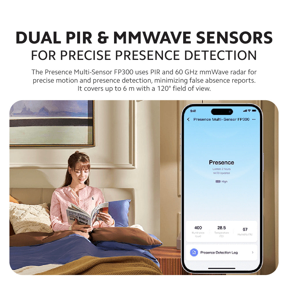 Aqara FP300 Battery Powered Presence Sensor FP2 Radar, Person & Human Fall Detection - Homekit Compatible | Smart Home