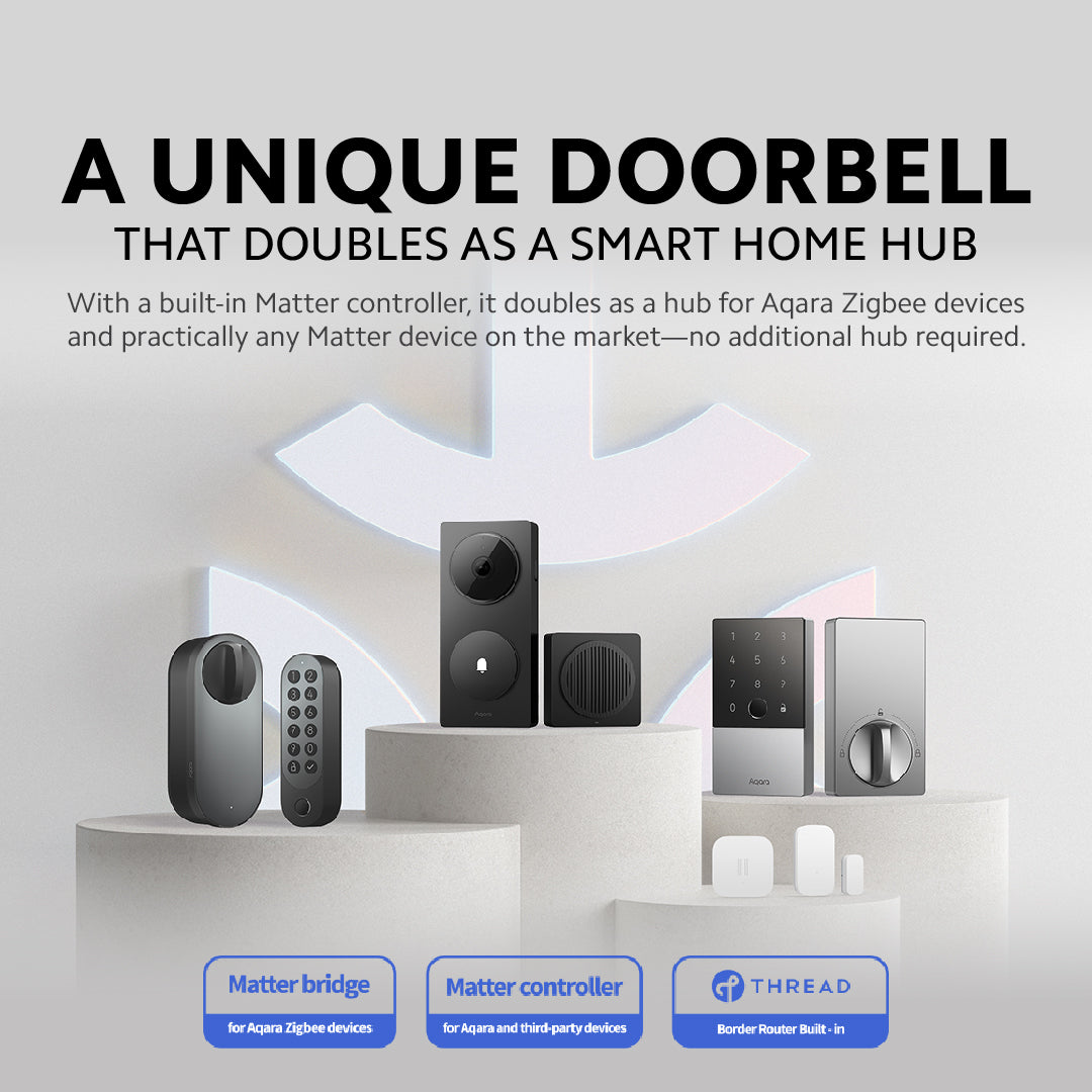 AQARA G410 Doorbell Camera Hub 2K Resolution Matter Zigbee 2.4G/5Ghz Google Alexa White / Black