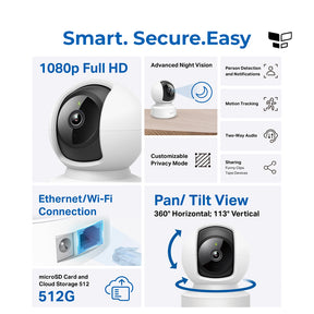 [Exclusive Release] Tapo Tp Link C202 Home Security CCTV Camera Pan Tilt Motion Detect 2 Way Audio 512 GB Baby Cry Detection