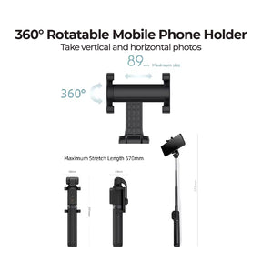 Xiaomi Selfie Stick With Tripod with Zoom 360 Rotation, Bluetooth Remote Control 570mm Stretchable Length Portable