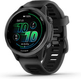 Garmin® Forerunner® 570, 42mm, Advanced GPS Running and Triathlon Smartwatch, AMOLED Display, Training and Recovery Features, Slate Gray Aluminum with Translucent Black/ Blue / Mango 42MM